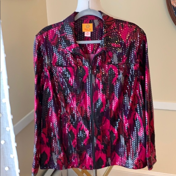 Ruby Rd. Jackets & Blazers - Ruby Road 18W washable zip sequined jacket EUC